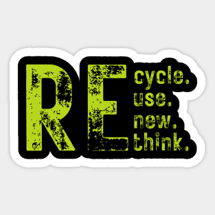 Recycle Reuse Renew Rethink Sticker